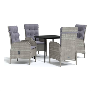 Bowery Hill Contemporary Garden Dining Set in Gray and in Black