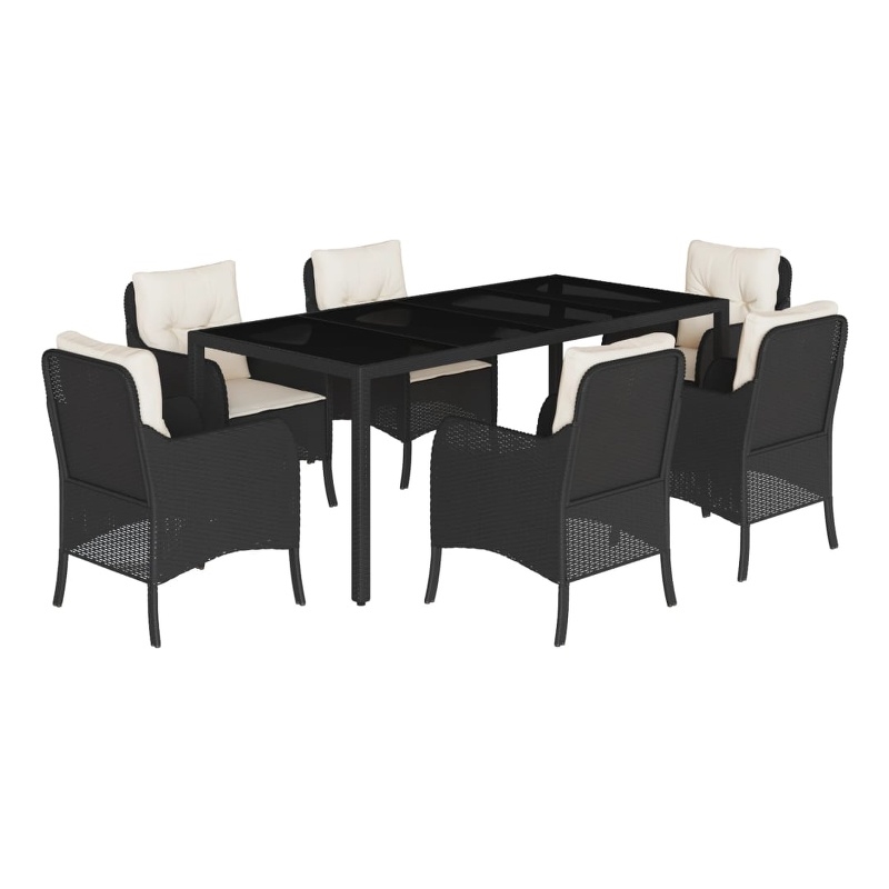 Bowery Hill Contemporary Weather-Resistant Steel Garden Dining Set in Black