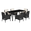 Bowery Hill Contemporary Weather-Resistant Steel Garden Dining Set in Black
