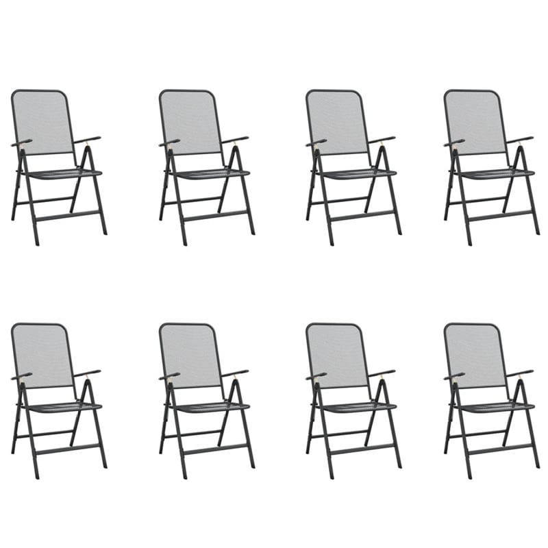 Bowery Hill Contemporary 9 Piece Garden Dining Set in Anthracite