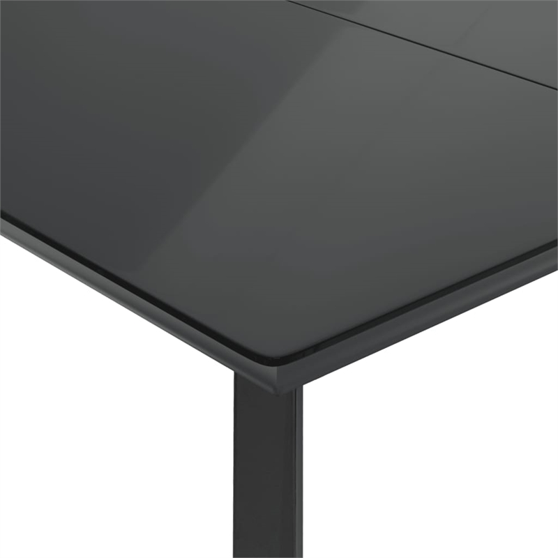 Bowery Hill Contemporary Powder-Coated 5 Piece Garden Dining Set in Black