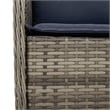 Bowery Hill 7 Piece Poly Rattan Garden Dining Set in Gray/Black/Navy Blue