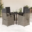 Bowery Hill Contemporary 5 Piece Poly Rattan Garden Dining Set in Gray