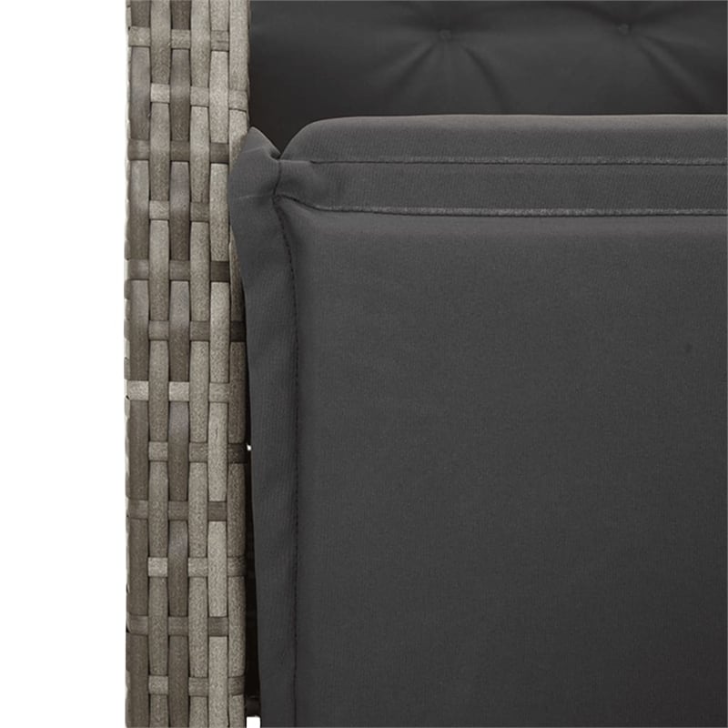Bowery Hill Contemporary 5 Piece Poly Rattan Garden Dining Set in Gray