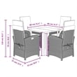 Bowery Hill Contemporary 5 Piece Poly Rattan Garden Dining Set in Gray