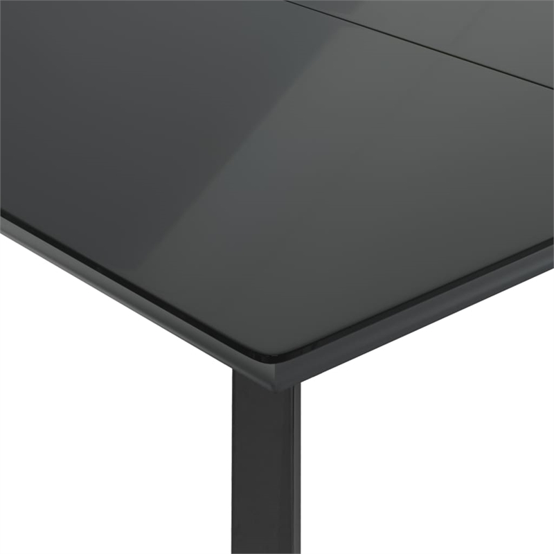 Bowery Hill 5 Piece Rattan Garden Dining Set with Cushions in Black