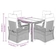 Bowery Hill Contemporary 5 Piece Poly Rattan Garden Dining Set in Black