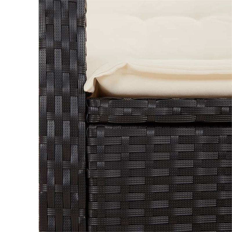 Bowery Hill Contemporary 5 Piece Poly Rattan Garden Dining Set in Black