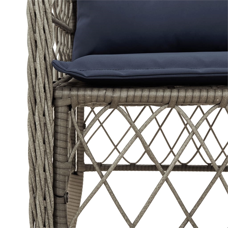 Bowery Hill 5 Piece Poly Rattan Garden Dining Set in Gray/Black/Navy Blue