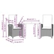 Bowery Hill Contemporary 3 Piece Poly Rattan Garden Dining Set in Gray