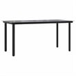 Bowery Hill 7 Piece Rattan Garden Dining Set in Gray/Black/Navy Blue