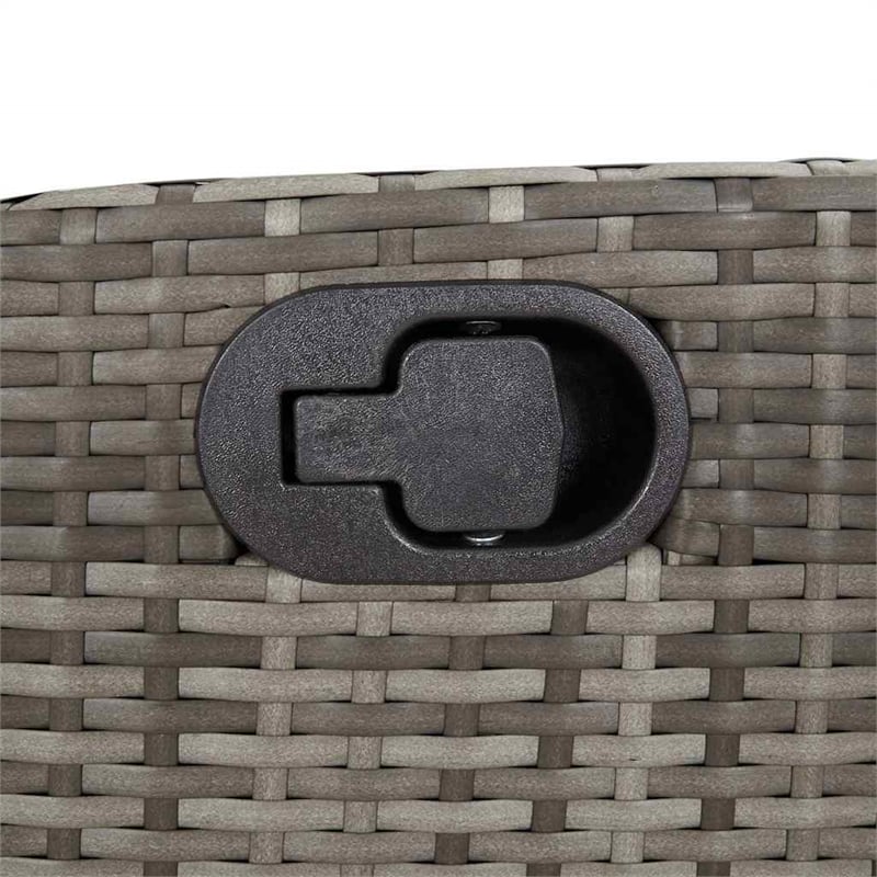 Bowery Hill 7 Piece Rattan Garden Dining Set in Gray/Black/Navy Blue