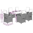 Bowery Hill 7 Piece Rattan Garden Dining Set in Gray/Black/Navy Blue