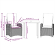 Bowery Hill 3 Piece Rattan Garden Dining Set in Black/Cream White