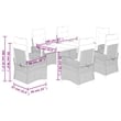 Bowery Hill 7 Piece Rattan Garden Dining Set in Black/Cream White