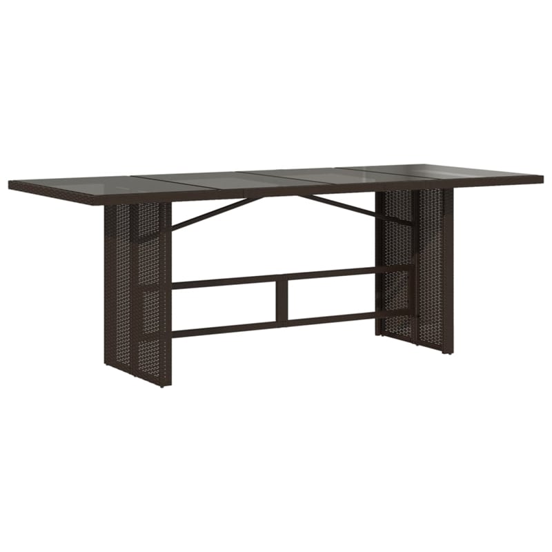 Bowery Hill 9 Piece Rattan Garden Dining Set in Black/Cream White