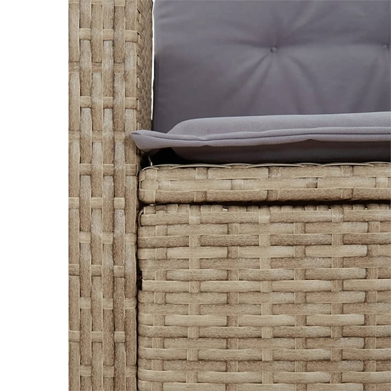 Bowery Hill 7 Piece Poly Rattan Garden Dining Set in Gray/Brown