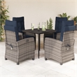 Bowery Hill Contemporary 5 Piece Poly Rattan Garden Dining Set in Gray