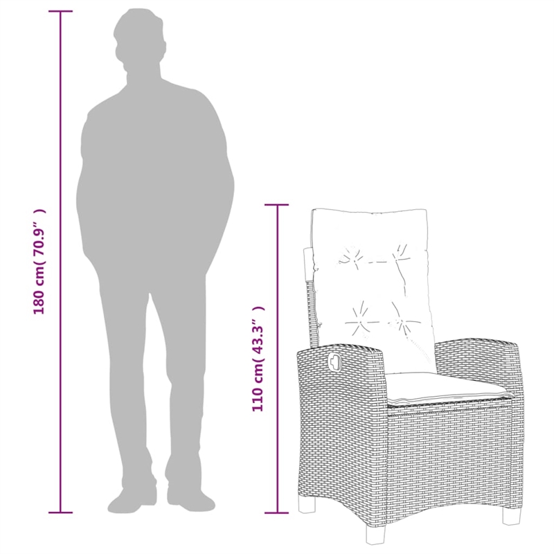 Bowery Hill 5 Piece Poly Rattan Garden Dining Set in Gray/Black/Navy Blue