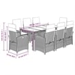 Bowery Hill 9 Piece Rattan Garden Dining Set in Black/Cream White