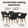 Bowery Hill 5 Piece Poly Rattan Garden Dining Set with Cushions in Black