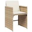 Bowery Hill Contemporary Rattan Patio Dining Set in Beige/Cream White