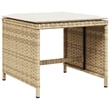 Bowery Hill Contemporary Rattan Patio Dining Set in Beige/Cream White