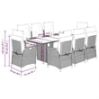 Bowery Hill Contemporary Weather-Resistant 9 Piece Garden Dining Set in White