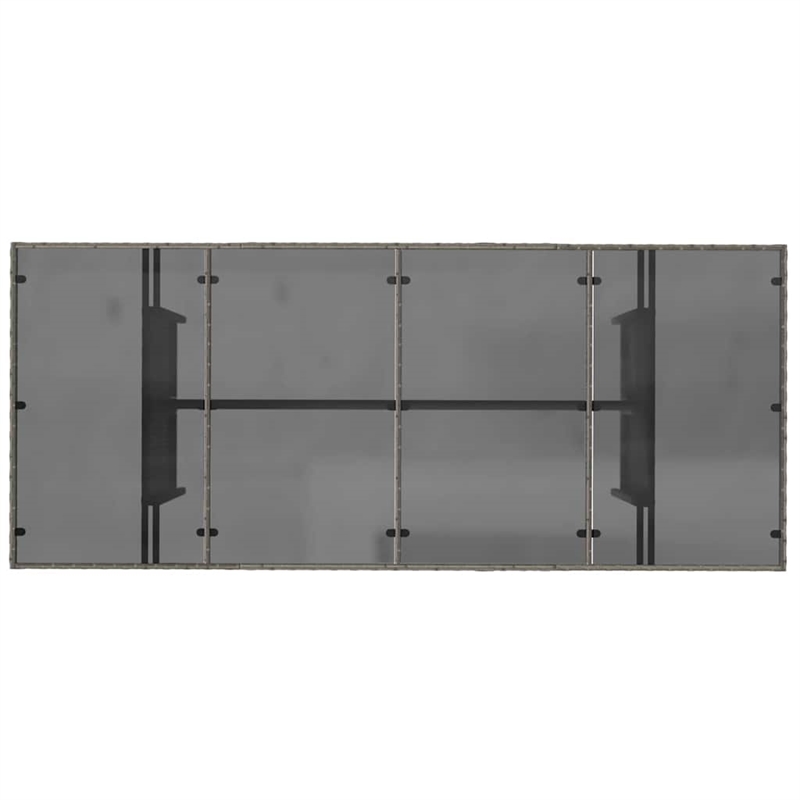 Bowery Hill 7 Piece Poly Rattan Garden Dining Set with Cushions in Gray