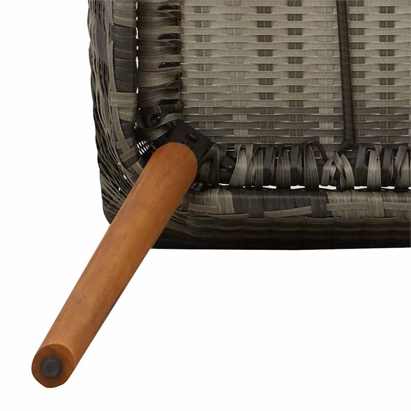 Bowery Hill 7 Piece Poly Rattan Garden Dining Set with Cushions in Gray