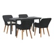Bowery Hill 5 Piece Poly Rattan Garden Dining Set with Cushions in Black