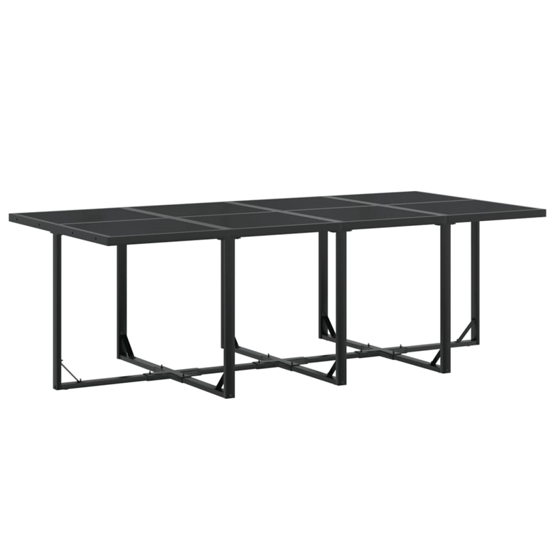 Bowery Hill Contemporary Powder-Coated Steel Garden Dining Set in Black