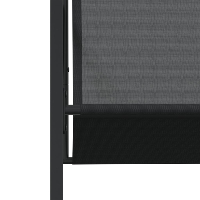 Bowery Hill Contemporary Powder-Coated Steel Garden Dining Set in Black