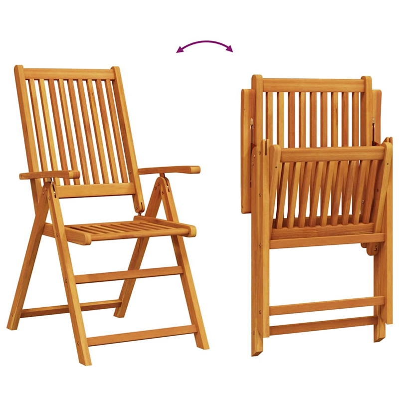 Bowery Hill Contemporary Solid Acacia Wood Garden Dining Set in Brown