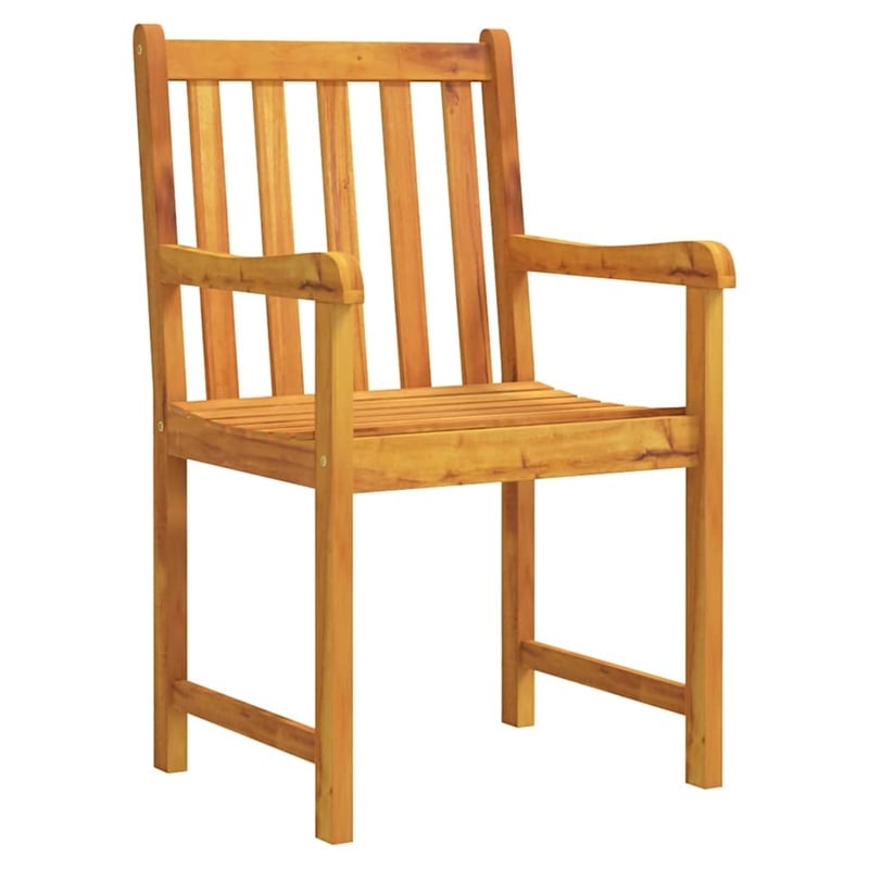 Bowery Hill Contemporary Solid Acacia Wood Garden Dining Set in Brown