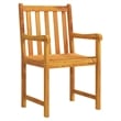 Bowery Hill Contemporary Solid Acacia Wood Garden Dining Set in Brown