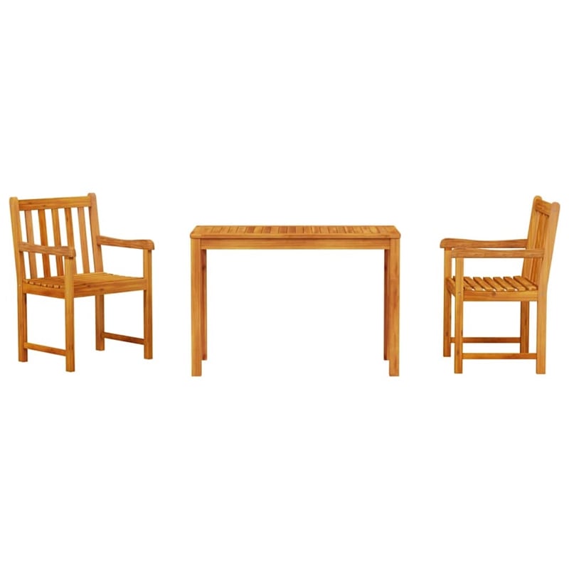 Bowery Hill Contemporary Solid Acacia Wood Garden Dining Set in Brown
