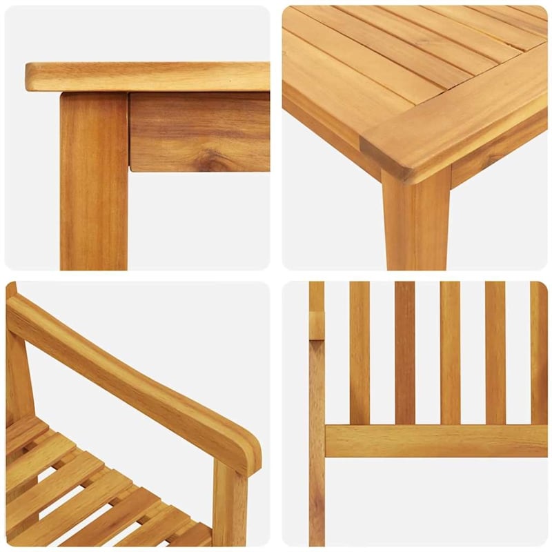 Bowery Hill Contemporary Solid Acacia Wood 5 Piece Garden Dining Set in Brown