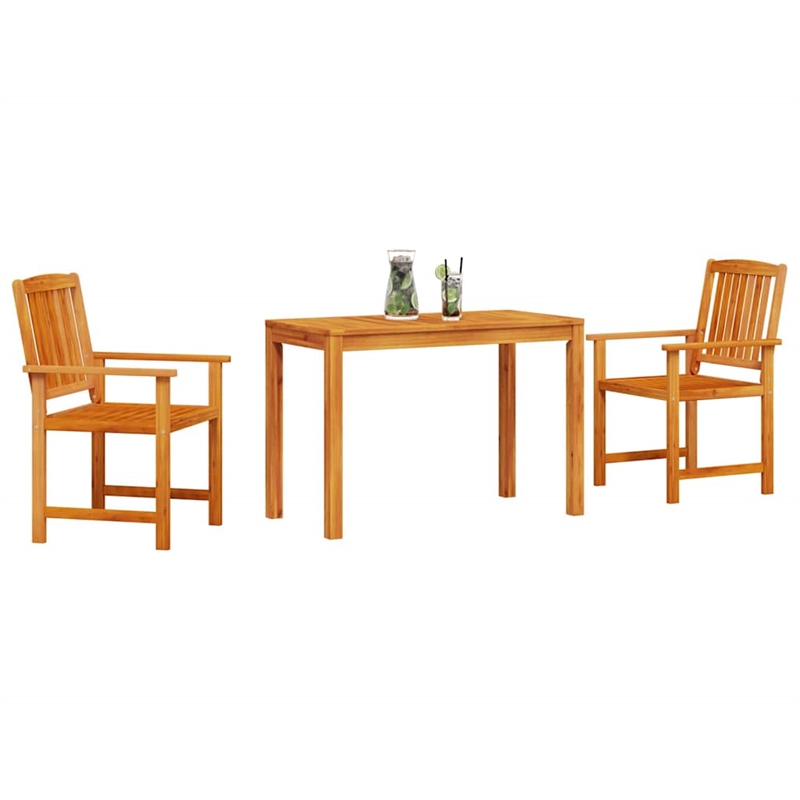 Bowery Hill Contemporary Solid Acacia Wood Garden Dining Set in Brown