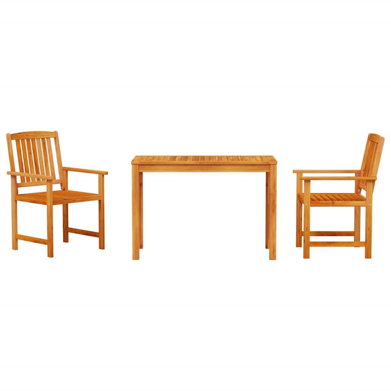 Bowery Hill Contemporary Solid Acacia Wood Garden Dining Set in Brown