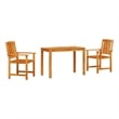 Bowery Hill Contemporary Solid Acacia Wood Garden Dining Set in Brown