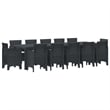 Bowery Hill Poly Rattan Garden Dining Set with Cushions in Anthracite
