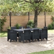 Bowery Hill Contemporary Poly Rattan Garden Dining Set in Anthracite