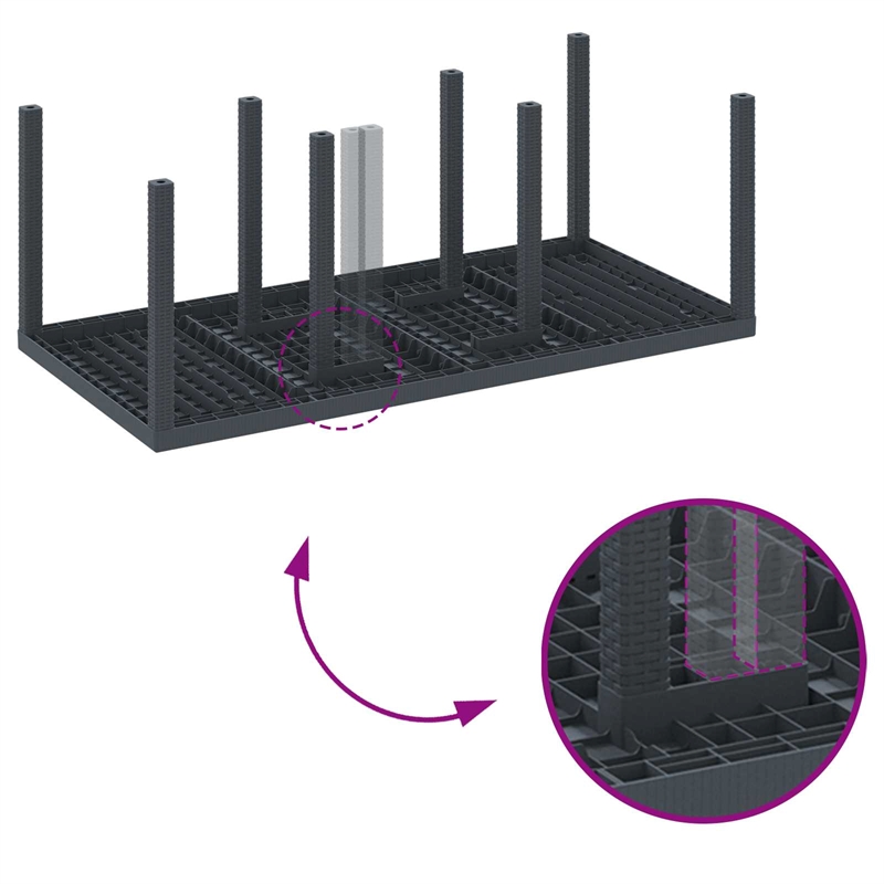 Bowery Hill Contemporary Poly Rattan Garden Dining Set in Anthracite