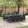Bowery Hill Contemporary Poly Rattan Garden Dining Set in Anthracite