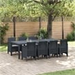 Bowery Hill Contemporary Poly Rattan Garden Dining Set in Anthracite