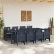 Bowery Hill Contemporary Poly Rattan Garden Dining Set in Anthracite