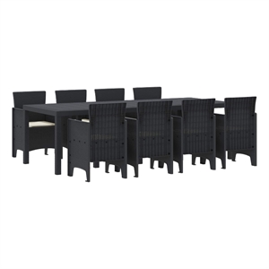 Bowery Hill Contemporary Poly Rattan Garden Dining Set in Anthracite