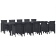 Bowery Hill 11 Piece Poly Rattan Garden Dining Set in Anthracite
