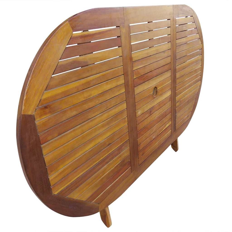 Bowery Hill Contemporary Weather-Resistant 7 Piece Garden Dining Set in Brown